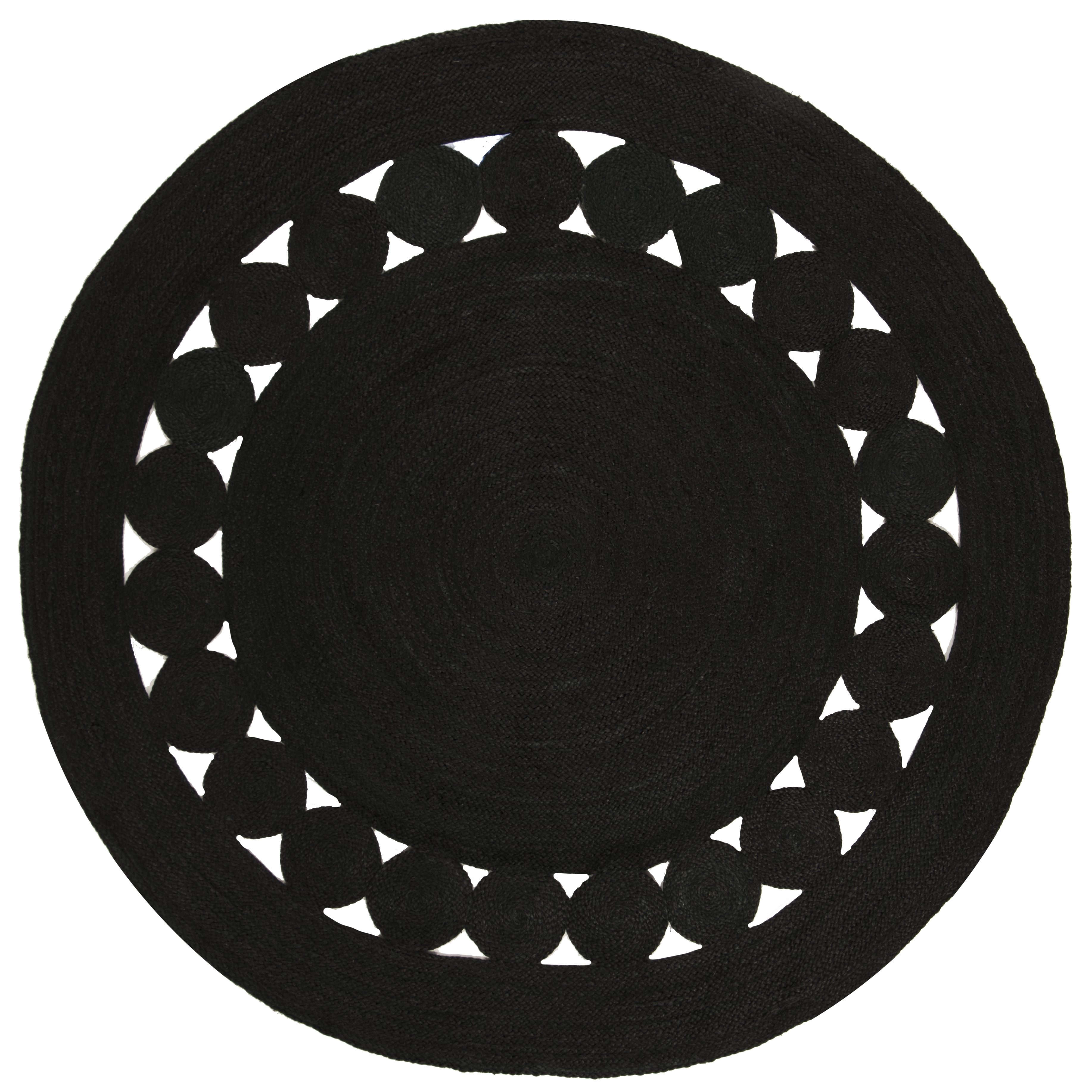 Safavieh Hand Woven Area Rug, NF364D, Black,  5' X 5' Round - Image 0