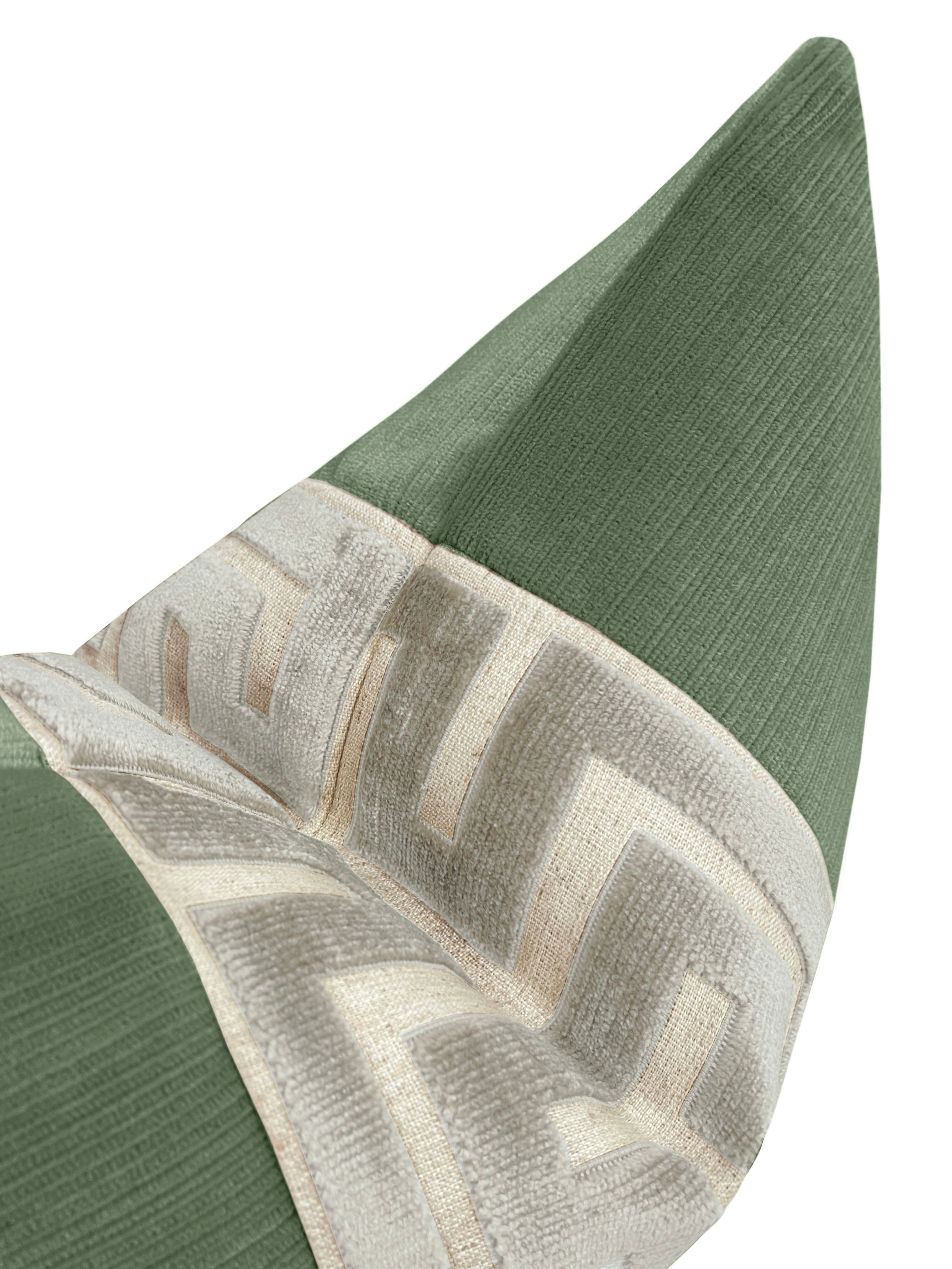 THE LITTLE LUMBAR :: STRIE VELVET // PATINA + PLATINUM GREEK TRIM - LITTLE LUMBAR 12" X 18" - Image 2