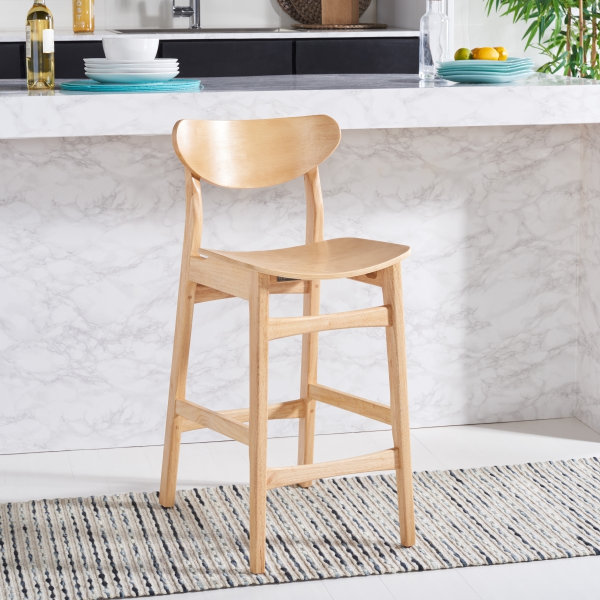 Thaxton Counter Stool - Natural - Safavieh - Image 1