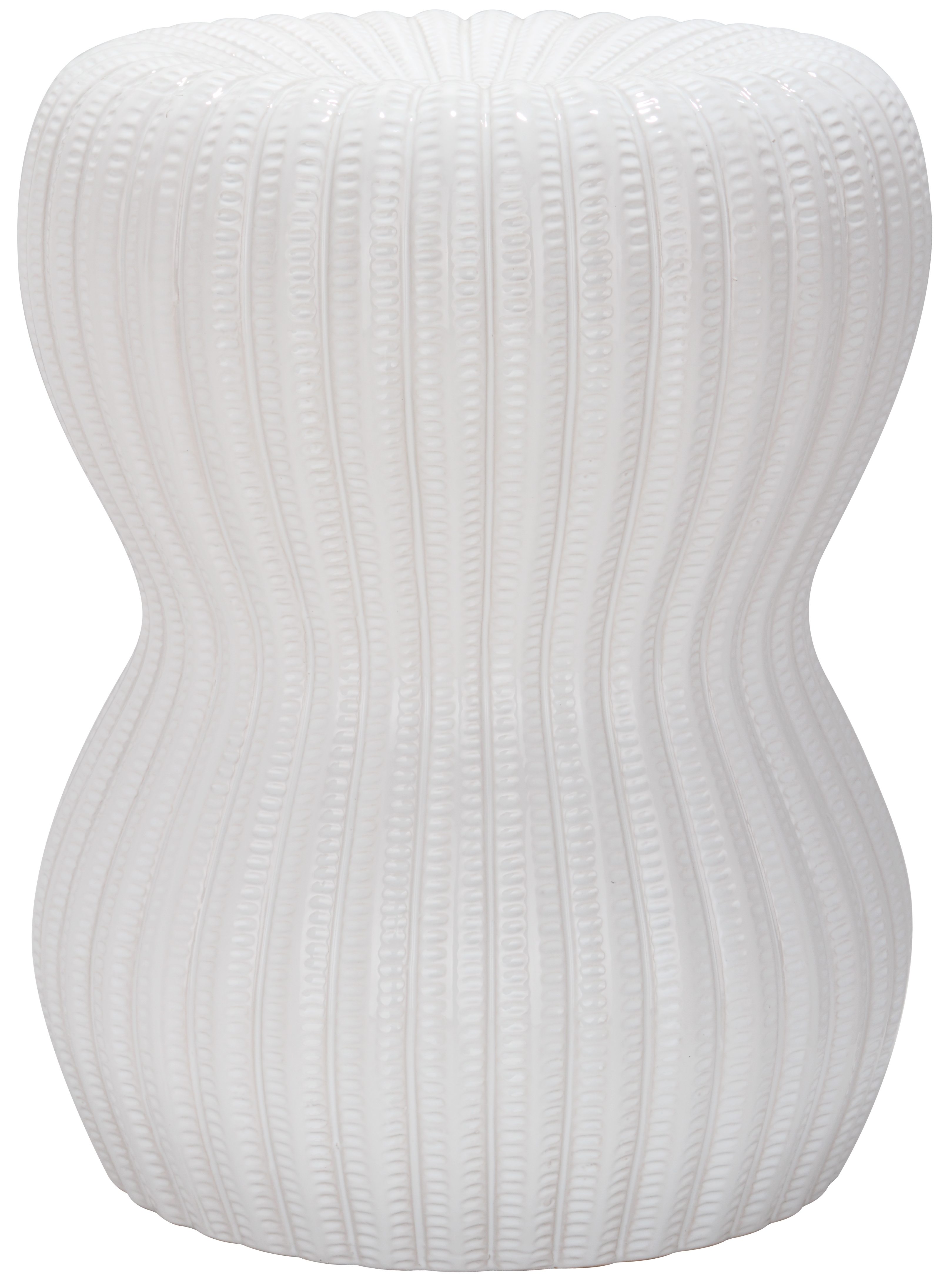 Hour Glass Garden Stool - White - Safavieh - Image 0
