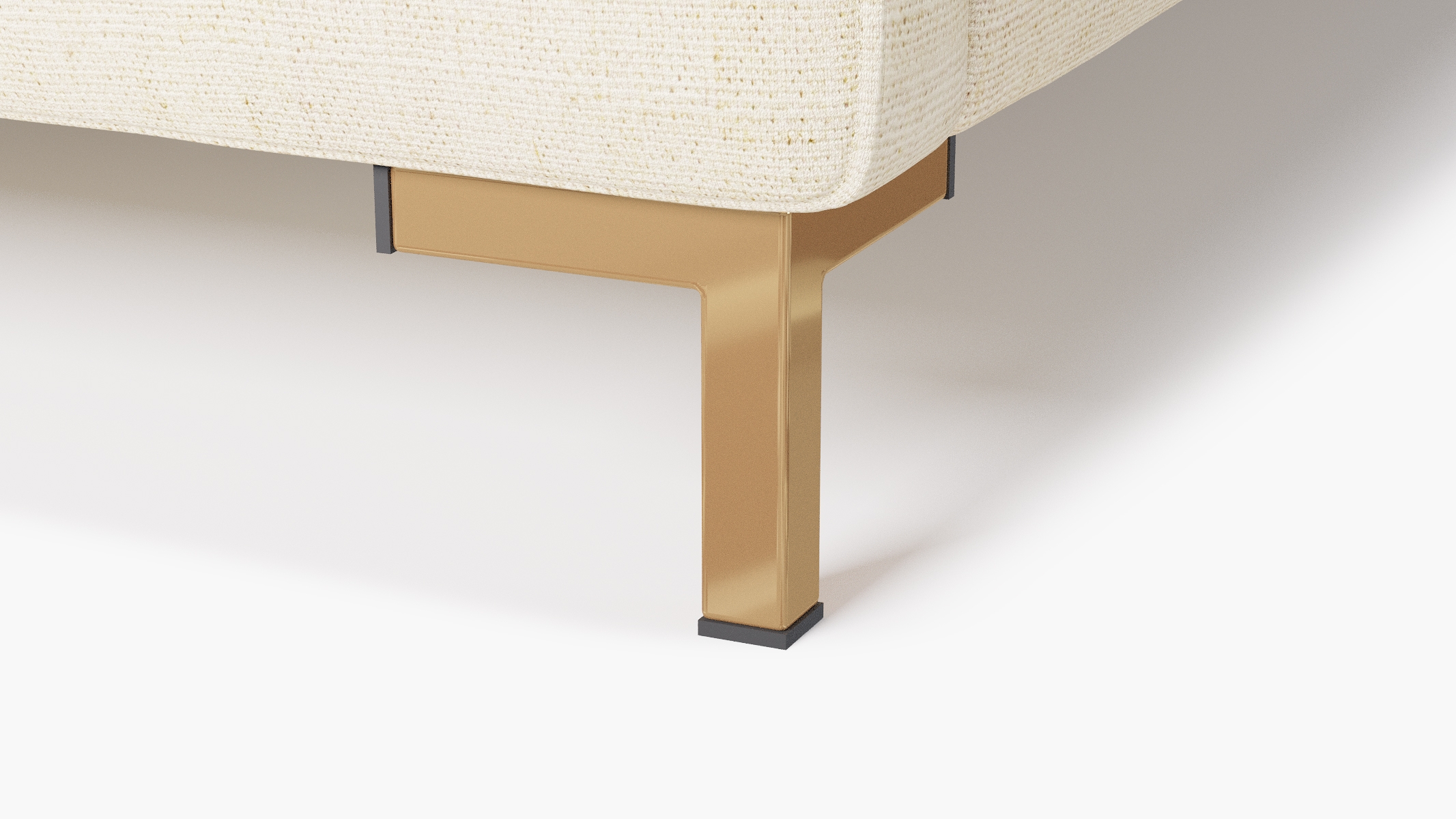 Modern Sofa, Talc Everyday Linen, Brass - Image 6