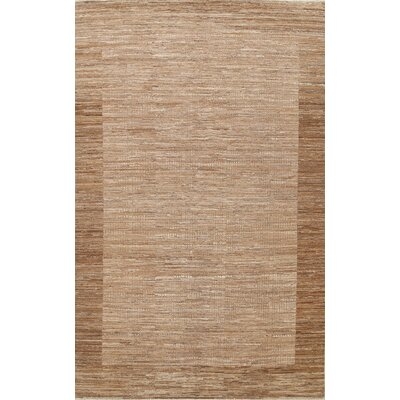 One-of-a-Kind Hand-Knotted New Age 6'4" x 9' Wool Area Rug in Beige/Brown - Image 0