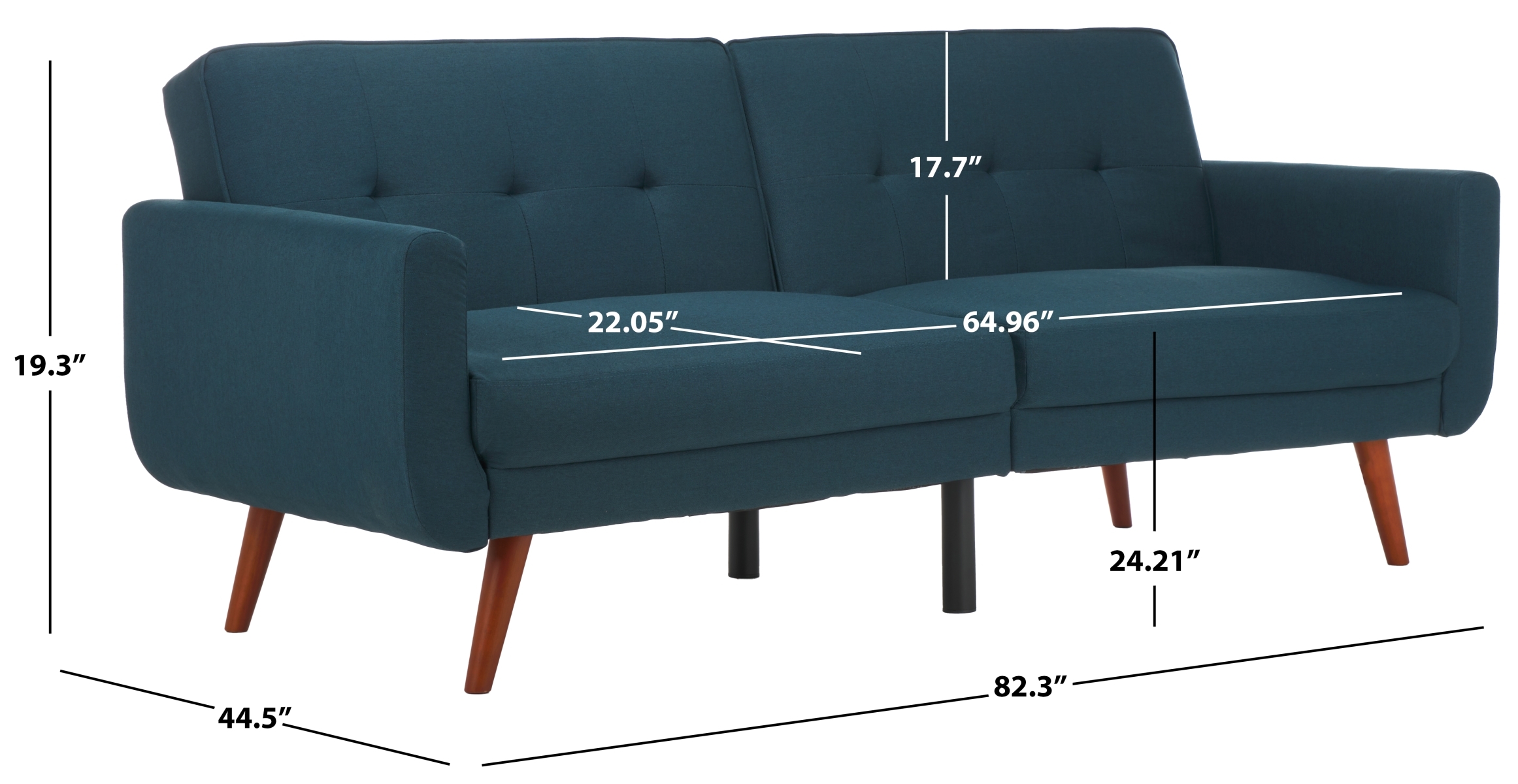 Bushwick Foldable Futon Bed - Navy / Brown - Safavieh - Image 8