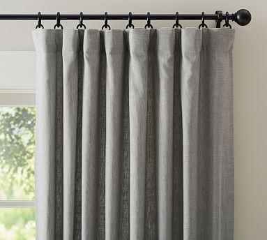 Emery Linen Blackout Curtain, 100 x 96", Flagstone - Image 0