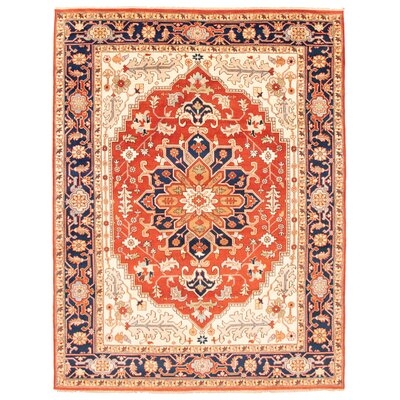 One-of-a-Kind Dialita Hand-Knotted New Age 8'10" x 11'9" Wool Area Rug in Dark Copper/Blue - Image 0