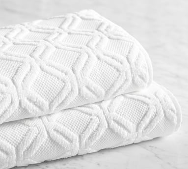 Blakely Organic Sculpted Hydrocotton Hand Towel, White - Image 1