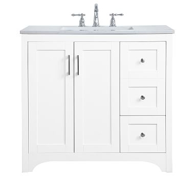 White Cedra Single Sink Vanity, 36" - Image 0