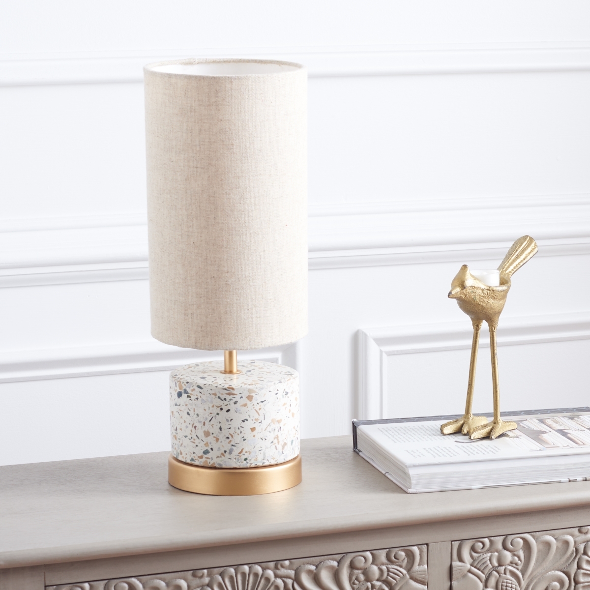 Laszlo 16.5" Table Lamp - Natural/Gold - Safavieh - Image 1