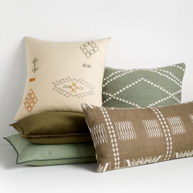 Byzan 23"x23" Sage Kilim Throw Pillow with Feather Insert - Image 4