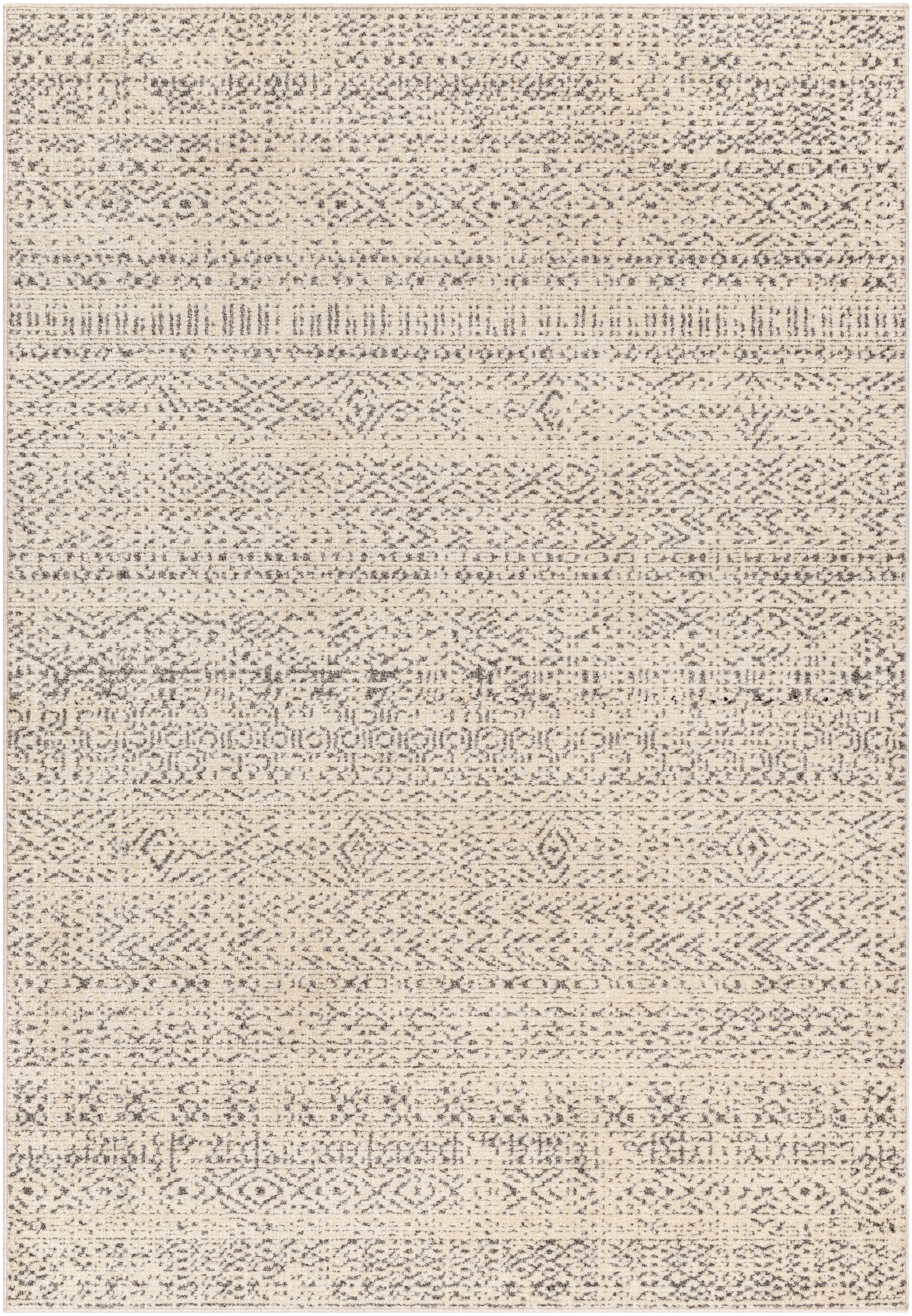 La Boheme Beige Indoor 6'7" x 9' Machine Woven Rug - Image 0