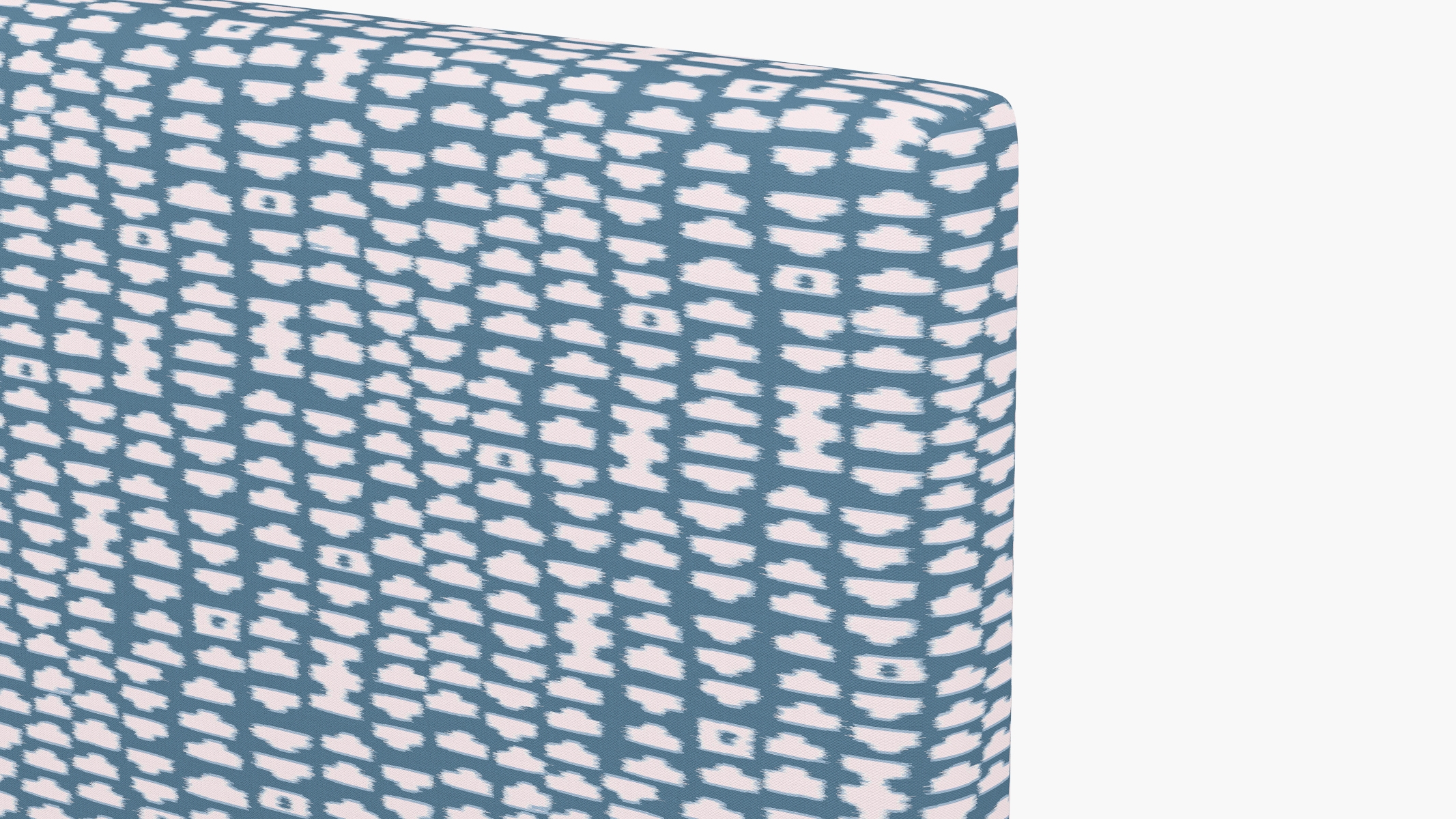 Square Back Headboard, Dusty Blue Odalisque, Twin - Image 2