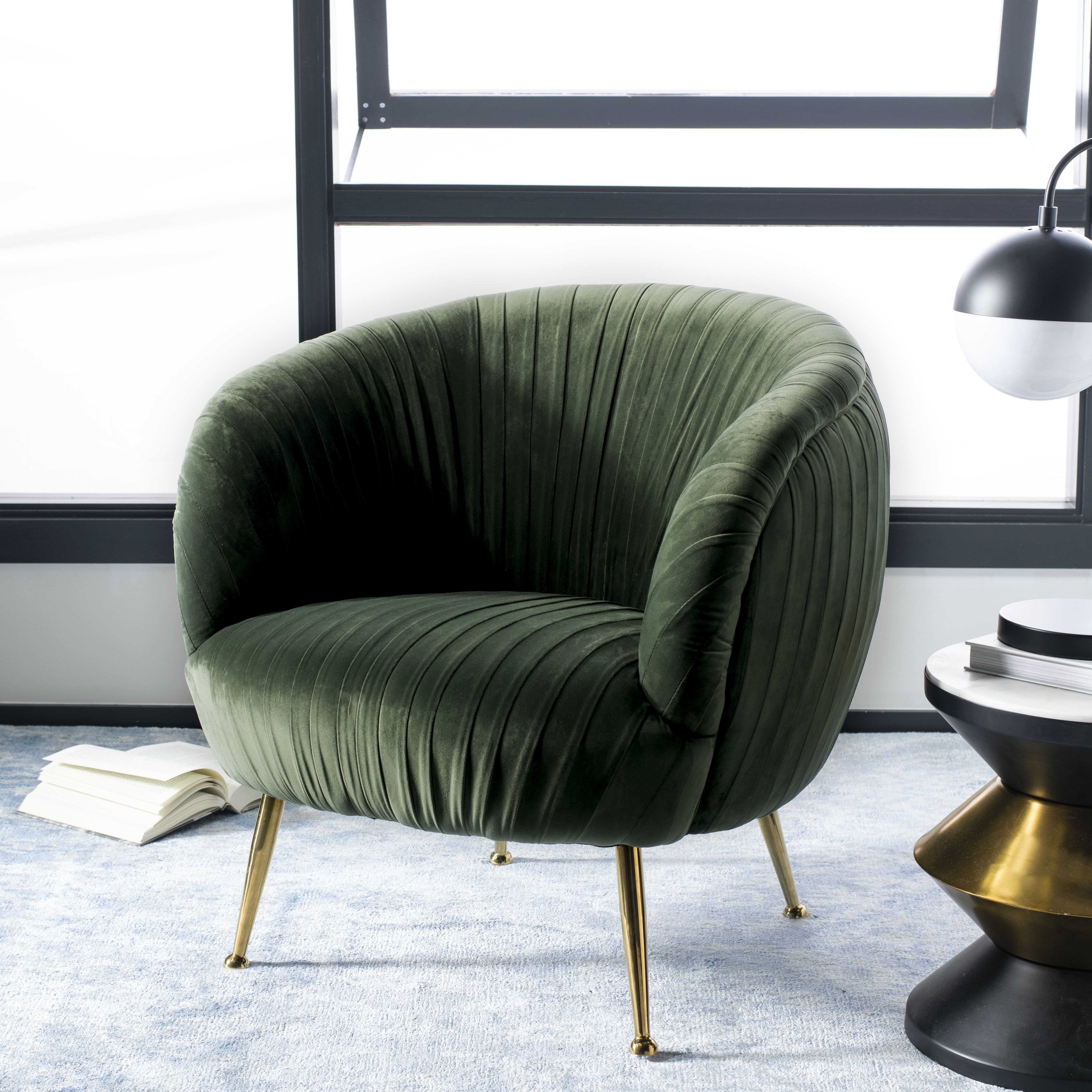Ottillia Shell Accent Chair - Olive Green - Arlo Home - Image 1