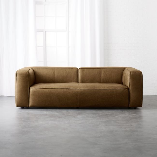 Lenyx Saddle Brown Leather Sofa - Image 0