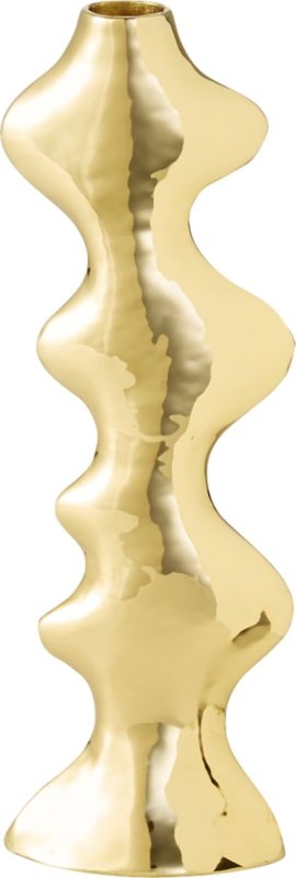 Waves Brass Taper Candle Holder Large - Image 8