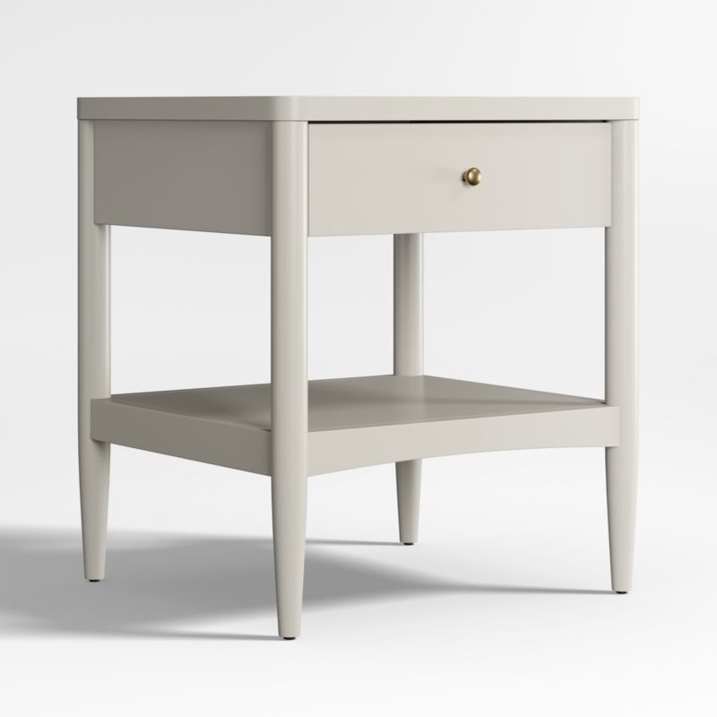 Hampshire Cozy Grey Wood Kids Nightstand with Drawer - Image 1