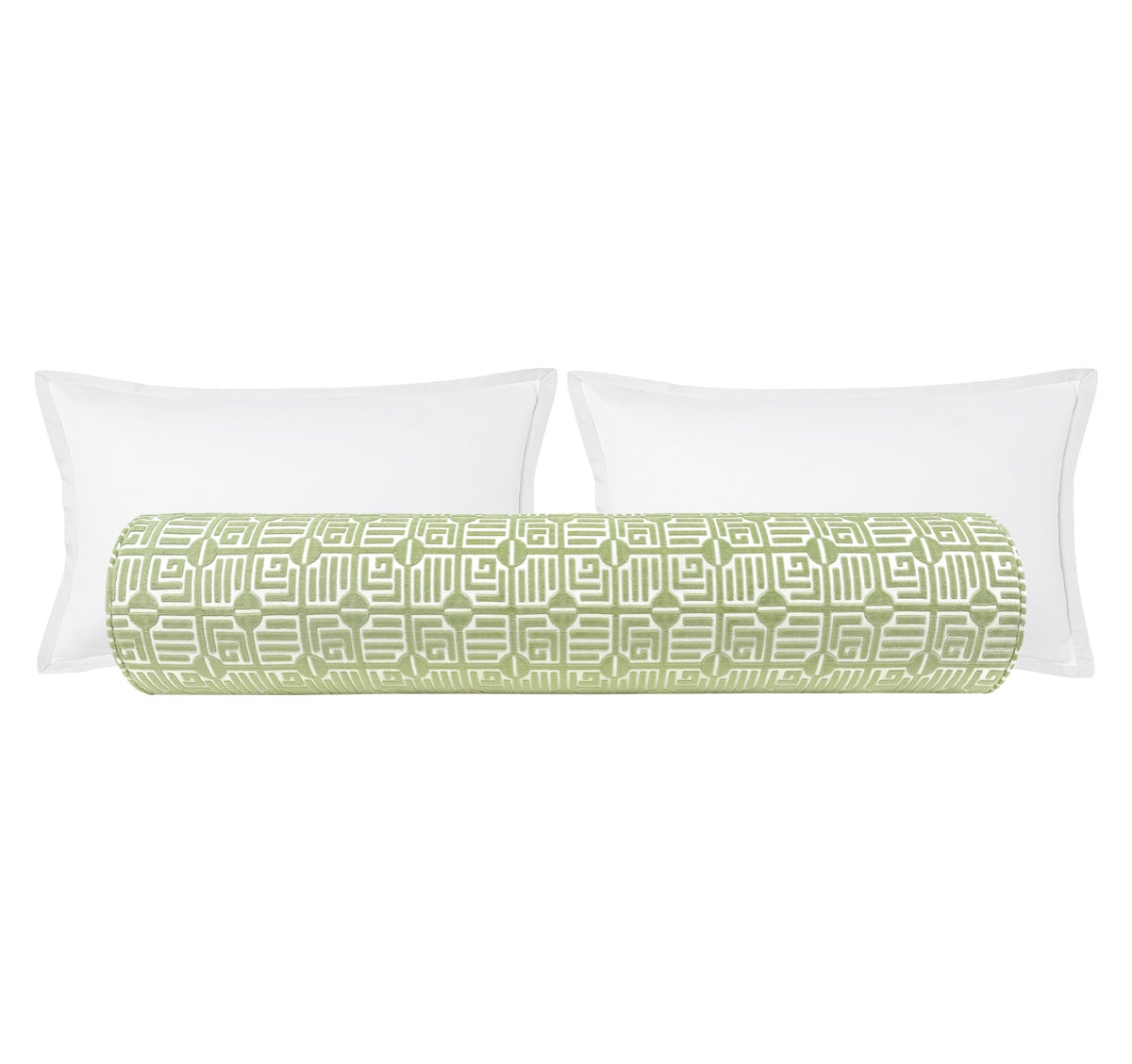 THE BOLSTER :: LABYRINTH VELVET // SAGE | THIBAUT - TWIN // 9" X 24" - Image 0