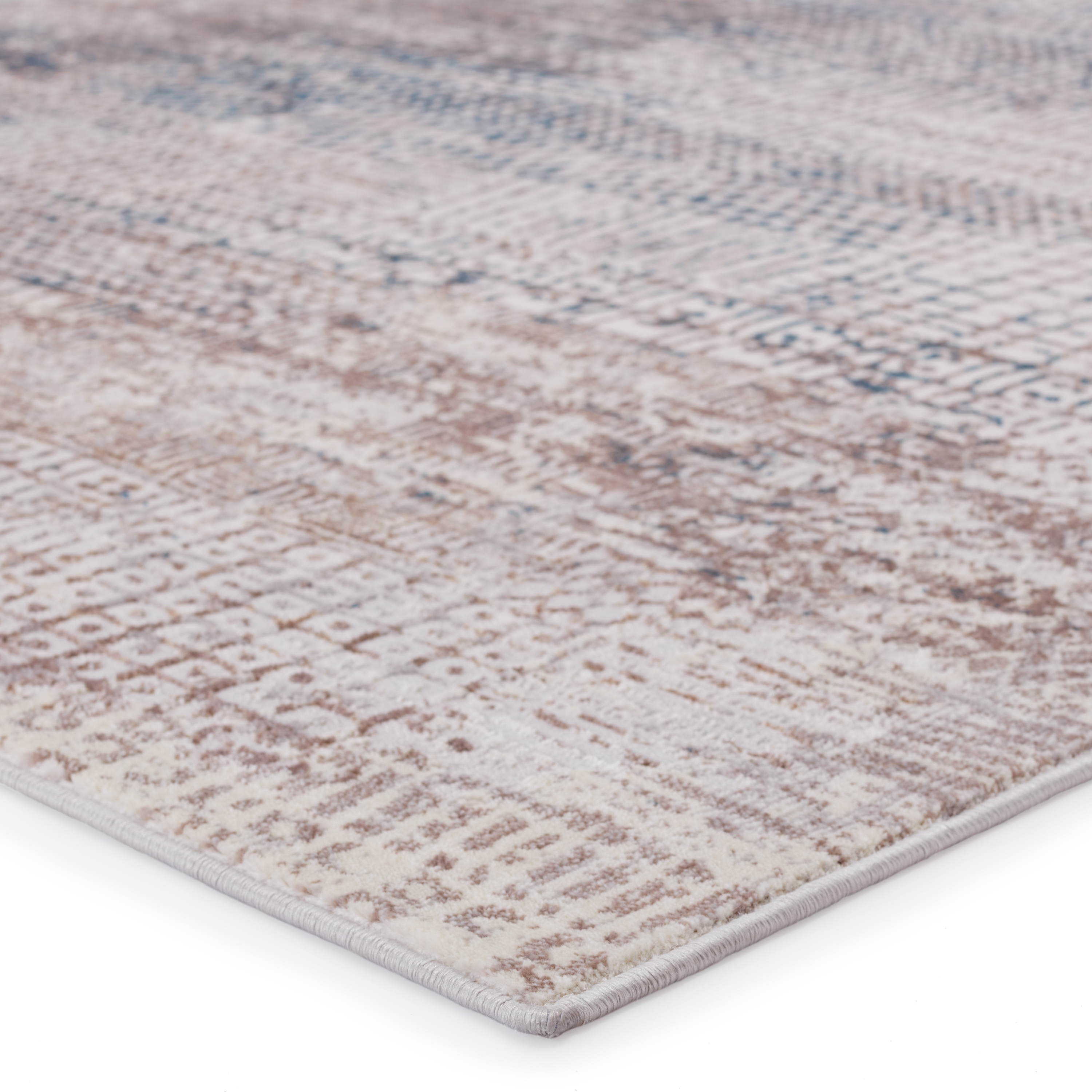 Vibe by Tolsten Abstract Ivory/ Blue Runner Rug (3'X8') - Image 1