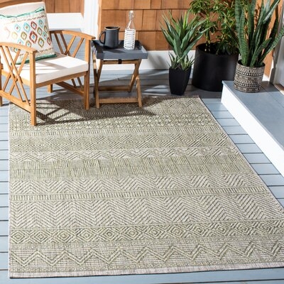 Courtyard Area Rug In Grey / Olive Green - Image 1