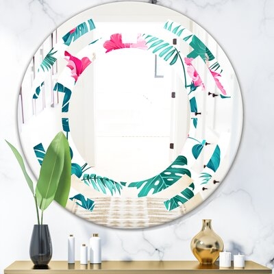 Space Botanicals and Flowers Coastal Frameless Wall Mirror - Image 0