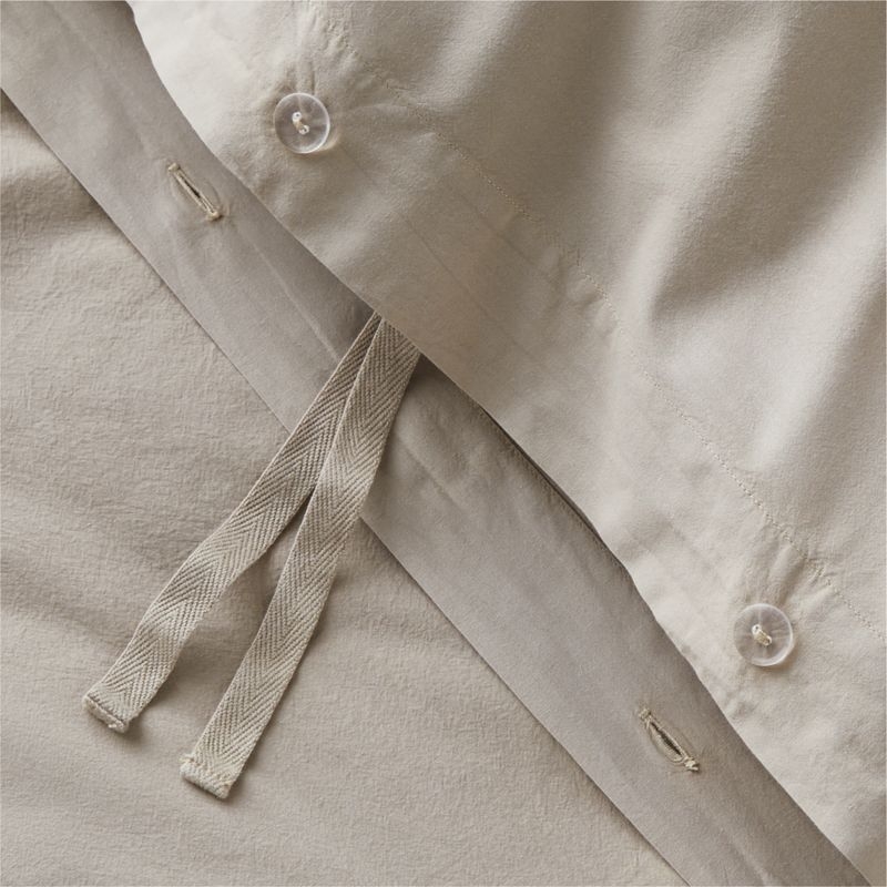 Favorite Washed Organic Cotton Sand Beige Eyelash King Duvet Cover - Image 4