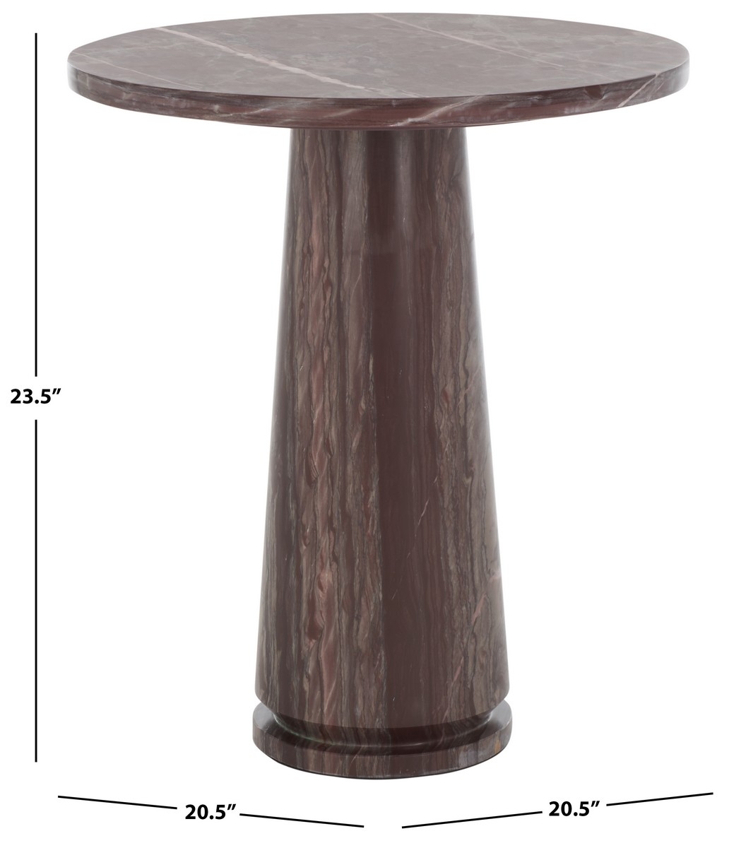 Valentia Tall Round Marble Accent Table - Pink - Image 7