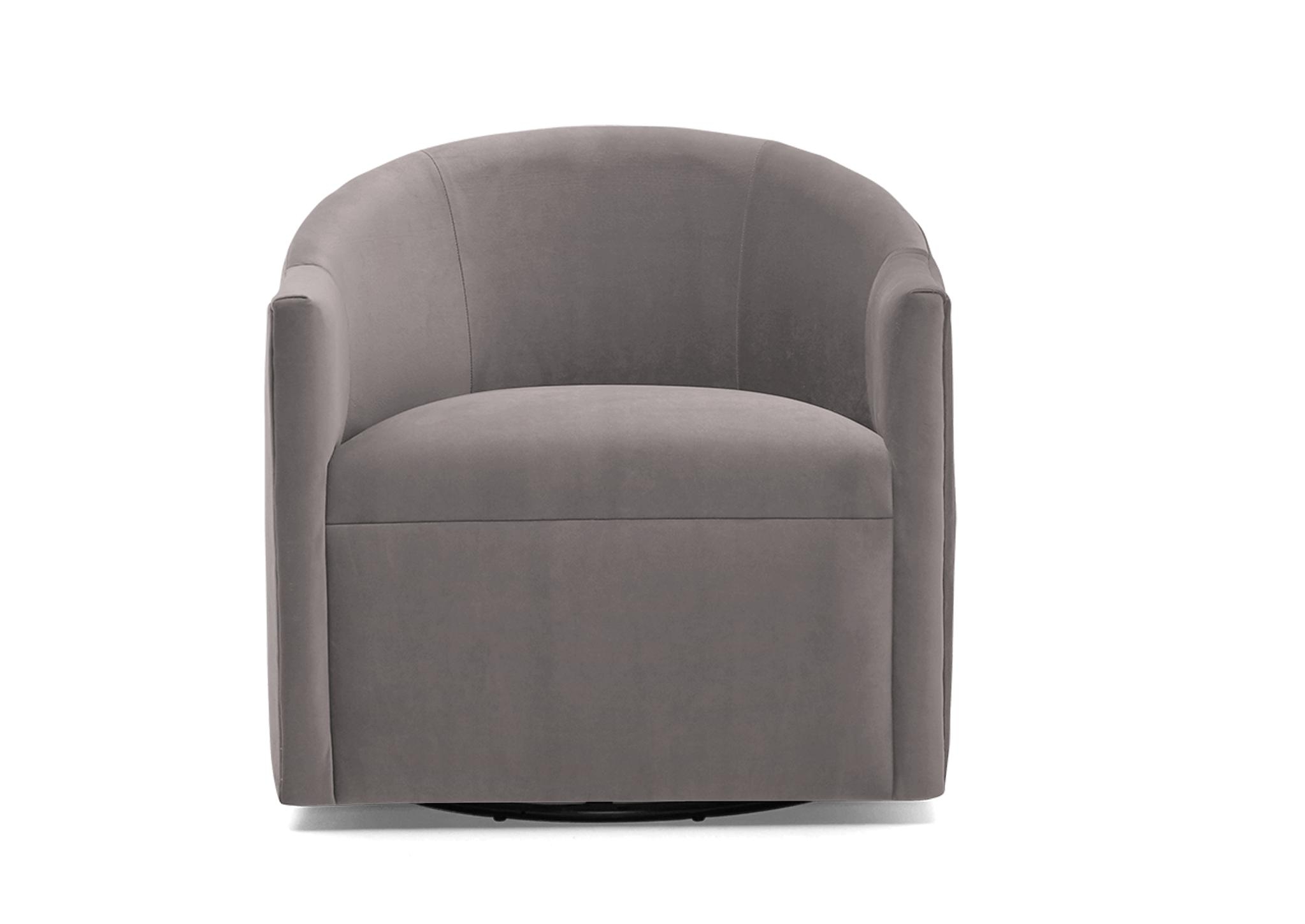Purple Jolie Mid Century Modern Swivel Chair - Sunbrella Premier Wisteria - Image 0