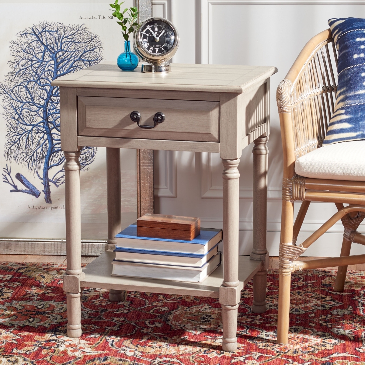 Whitney 1 Drawer Accent Table - Greige - Safavieh - Image 1