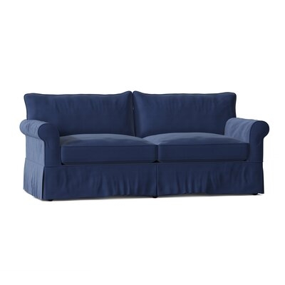 Donatella 84" Rolled Arm Slipcovered Sofa Bed - Image 0