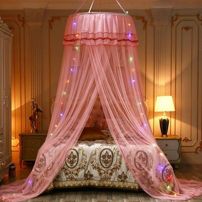 Beria Mosquito Dome Net Polyester Mesh Hung Dome Mosquito Net Bed Canopy Princess Decor Fits Crib Twin Double Full Queen Bed - Image 0