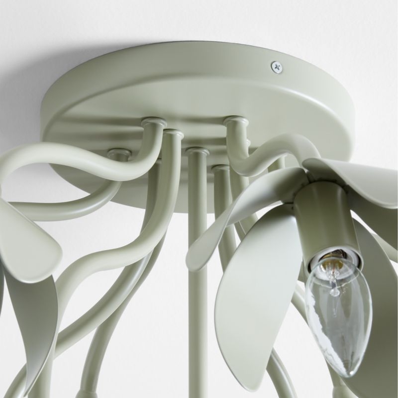 Bouquet Sage Green 22" Kids Flower Flush Mount Ceiling Light - Image 4