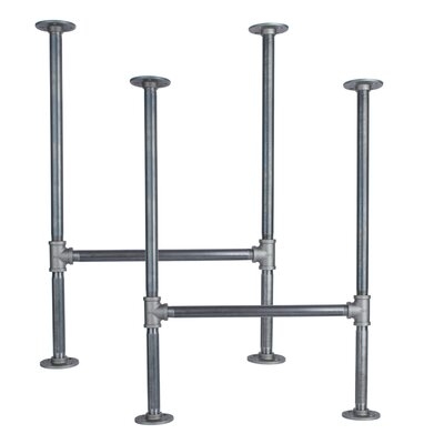 3/4 In. Heavy Duty Industrial Pipe "H" Style Desk Leg With Round Flanges- 2 Pack - Image 0
