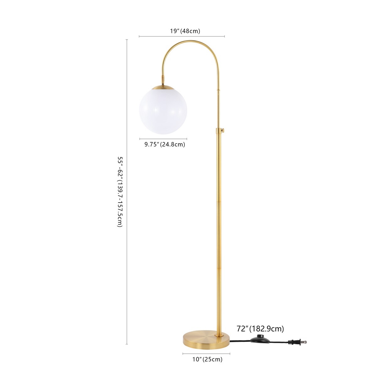 Hamil 55-62" Floor Lamp - Gold - Image 3