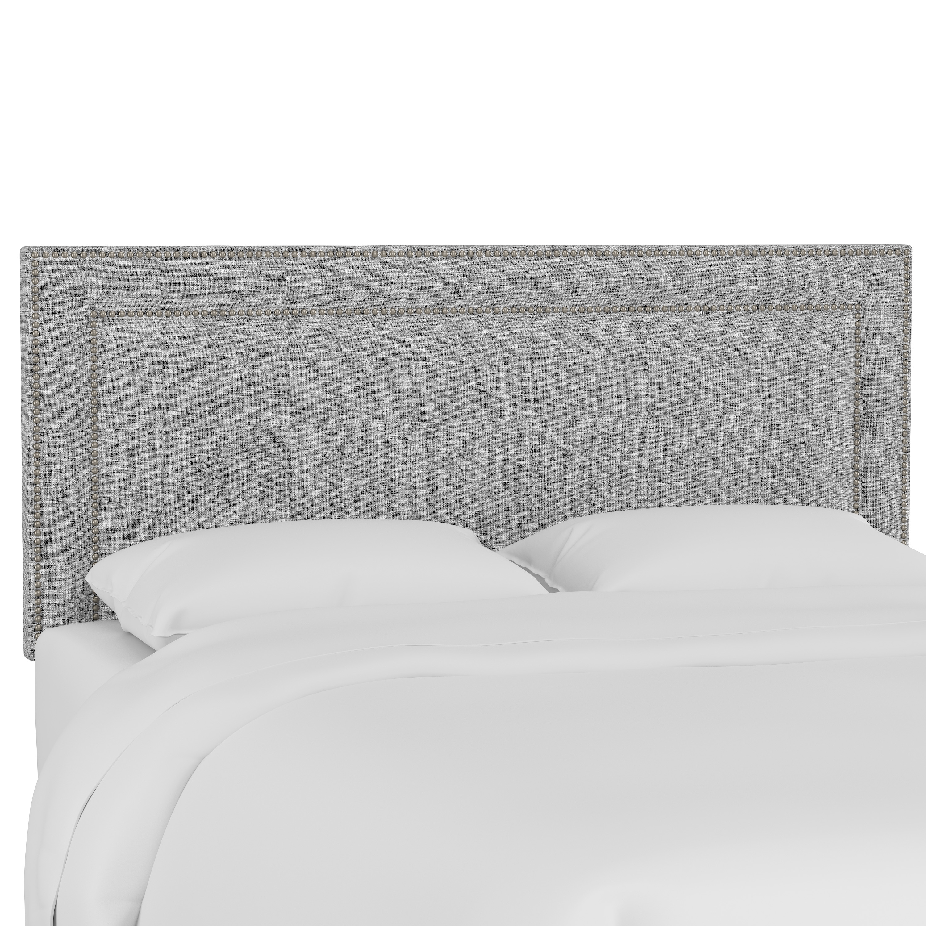 Williams Headboard, Queen, Pumice, Pewter Nailheads - Image 0