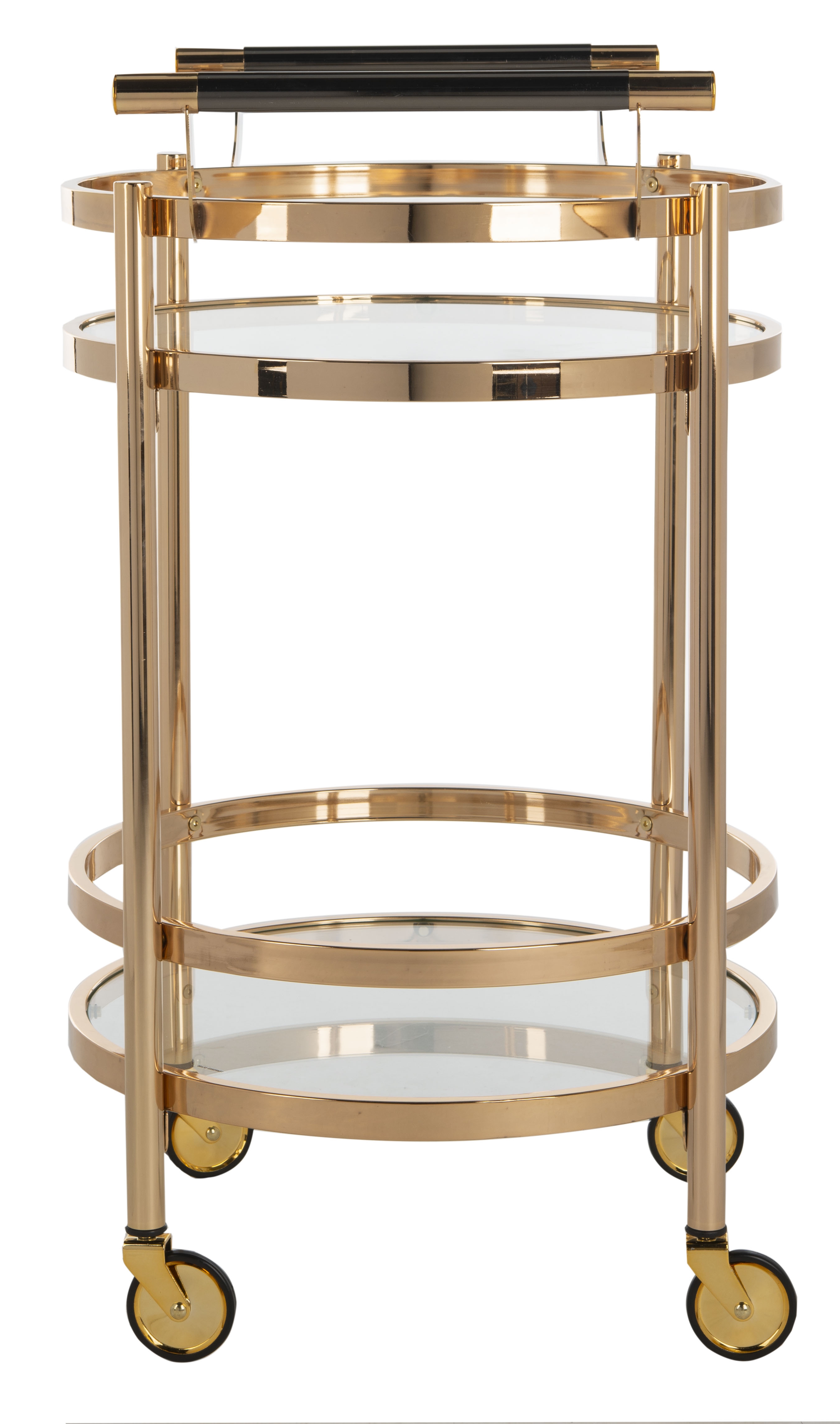 Sienna 2 Tier Round Bar Cart - Gold - Safavieh - Image 2