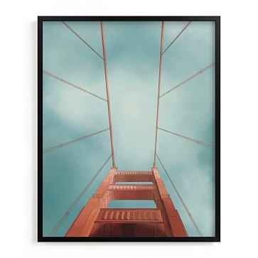 Minted San Francisco Golden Gate Bridge, 16X20, Full Bleed Framed Print, Black Wood Frame - Image 0