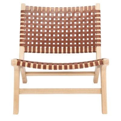 Rigby Leather Woven Accent Chair B/O 7/22 - Image 0