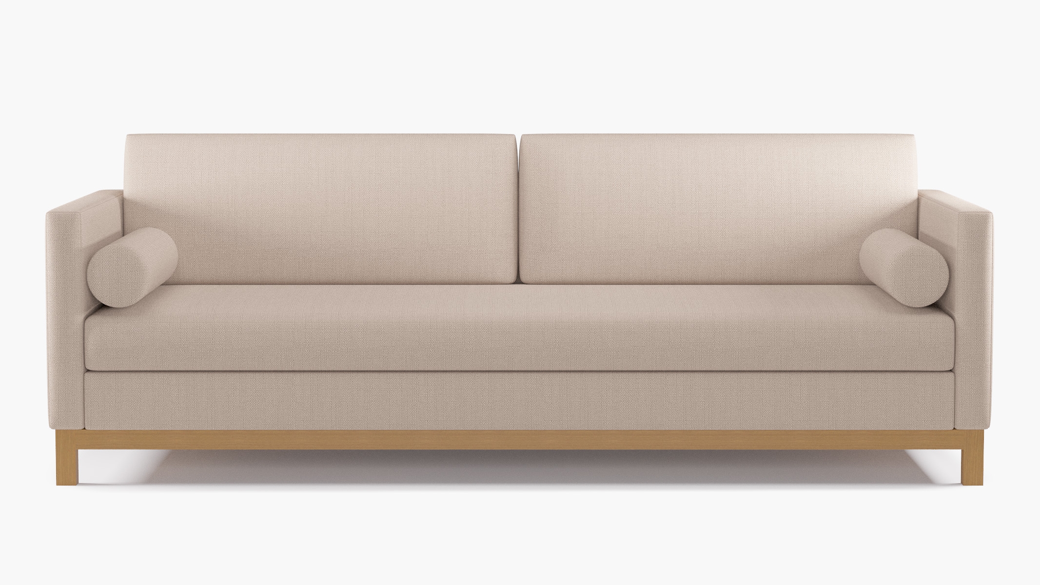 Tailored Tuxedo Sofa, Husk Everyday Linen, Natural Wood Rail - Image 0