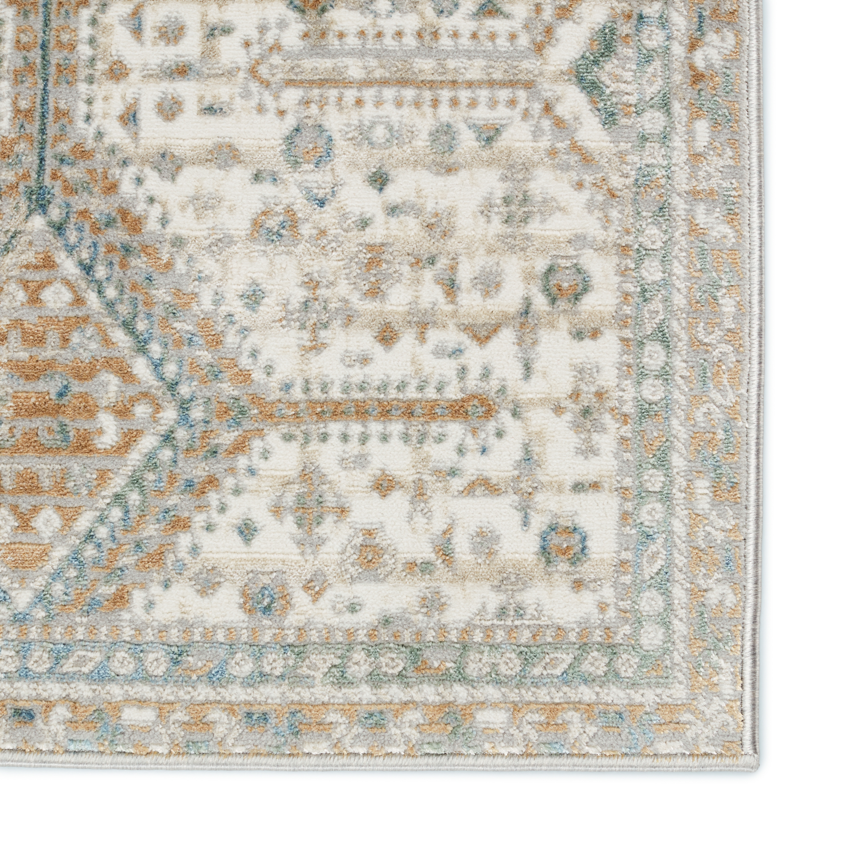 Vibe by Roane Trellis Gold/ Light Blue Runner Rug (2'6"X10') - Image 3