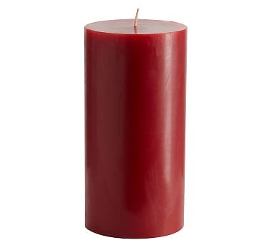 Unscented Pillar Candle, Red, 4x8" - Image 0