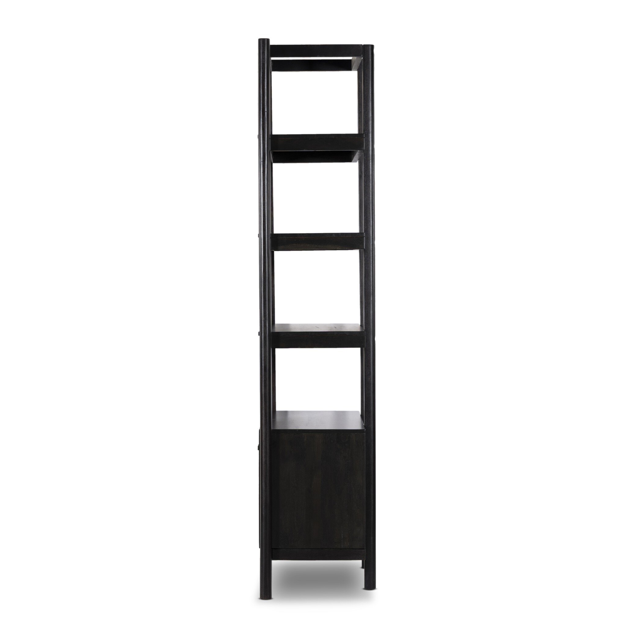 Reza Bookcase - Worn Black Acacia - Image 2
