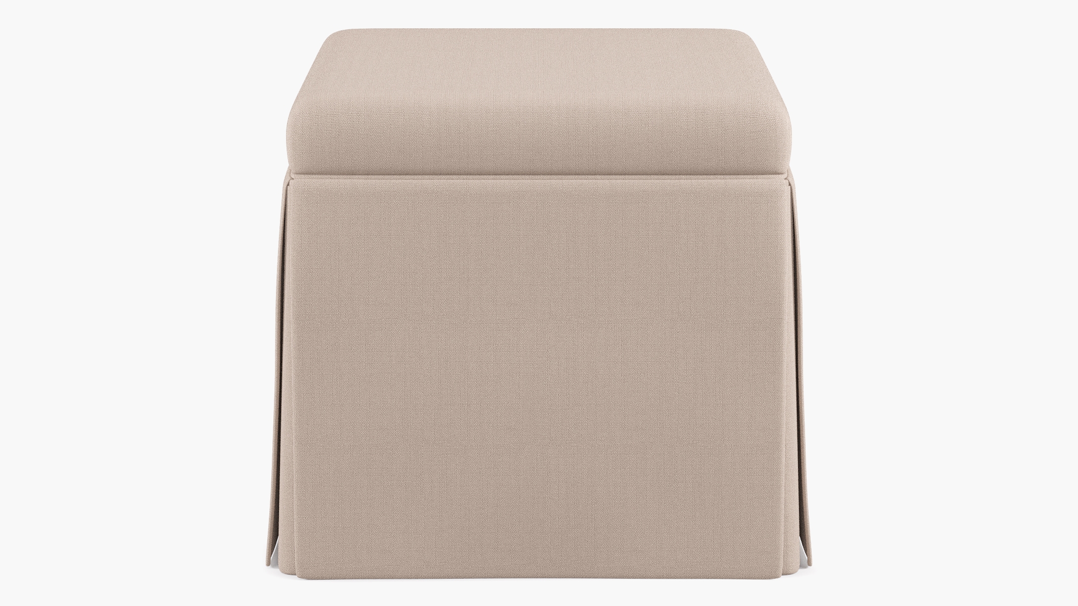 Skirted Storage Ottoman, Husk Everyday Linen - Image 0