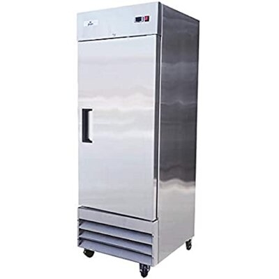 Commercial Freezer 1-Door Solid Upright Reach in Stainless Steel NSF 29" Width, Capacity 23 Cuft, Bottom Mounted Restaurant Quality Kitchen Cold -8°F - Image 0