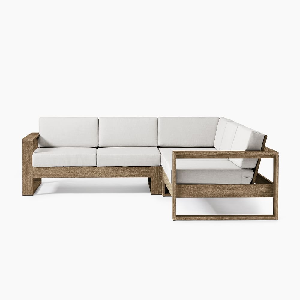 Portside Outdoor 97 in 3-Piece L-Shaped Sectional, Driftwood - Image 3