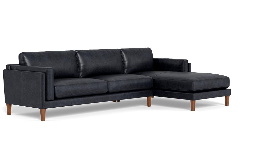 Gaby Leather 3-Seat Right Chaise Sectional - Image 1