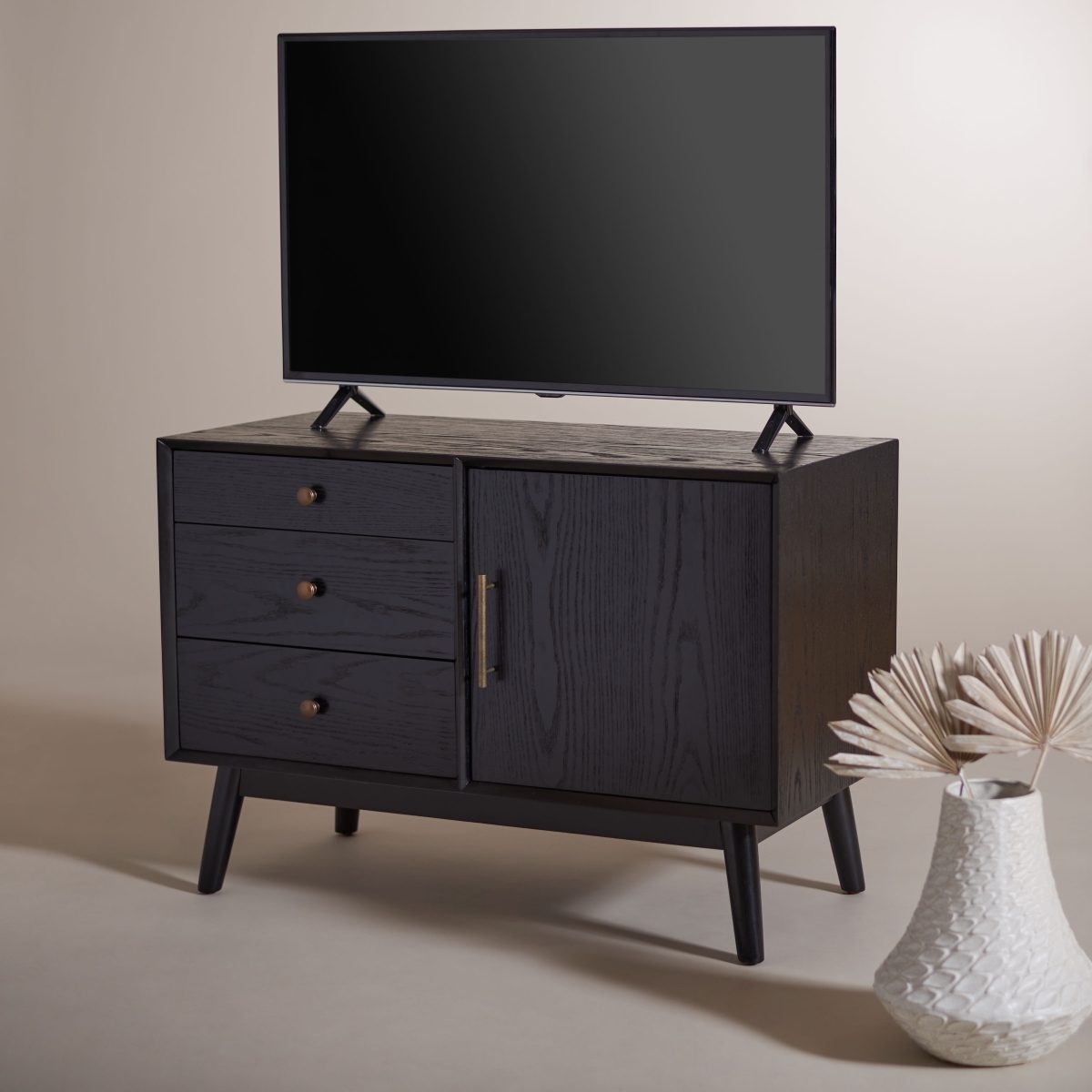 Elissa Mid-Century Small Media - Black - Image 1