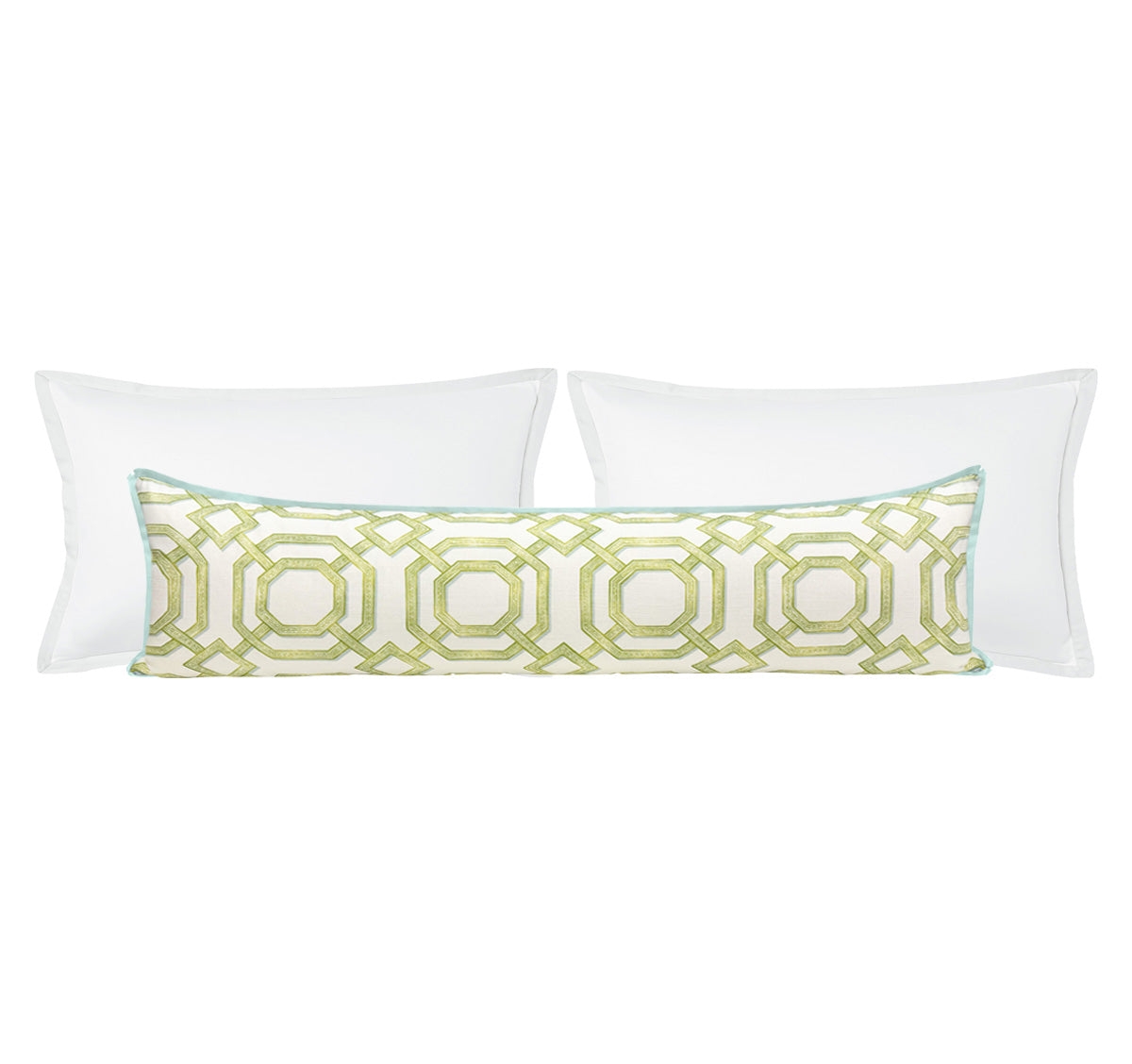 THE XL LUMBAR :: LATTICE PRINT // CELADON | LDC - 14" X 48" / BUTTERFLY FLANGE / Mineral - Image 0