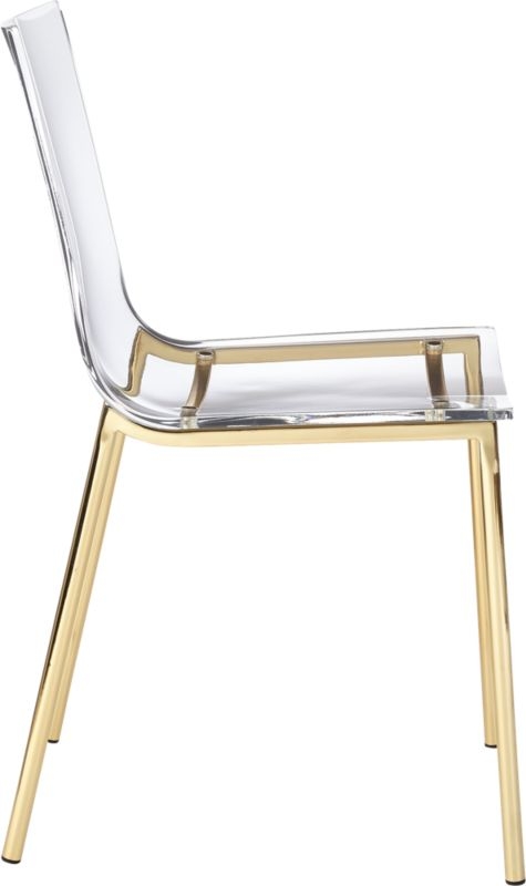 Chiaro Clear Dining Chair with Gold Legs - Image 3
