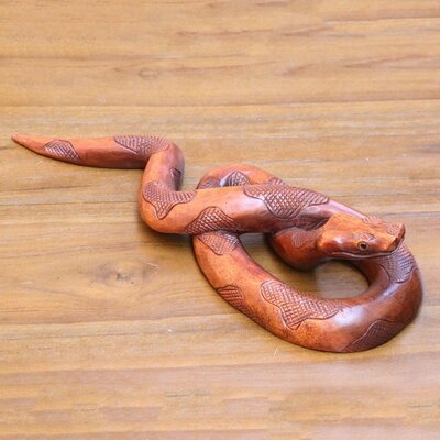 Stanbridge Citra Hand Crafted Wood Python Sculpture - Image 0