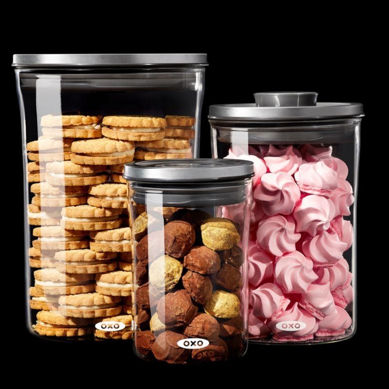 OXO ® POP Steel and Glass 3-Piece Airtight Food Storage Container Set - Image 2