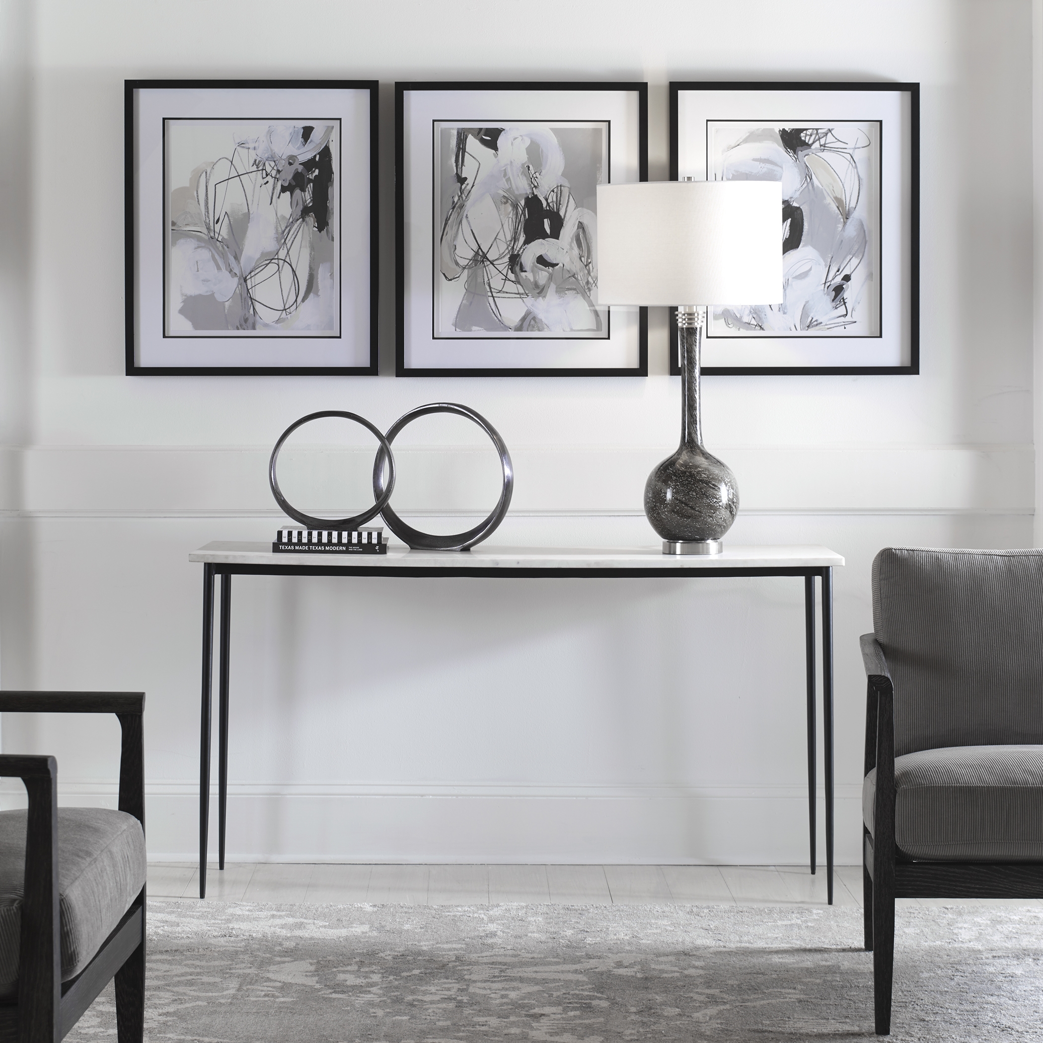 Nightfall White Marble Console Table - Image 1